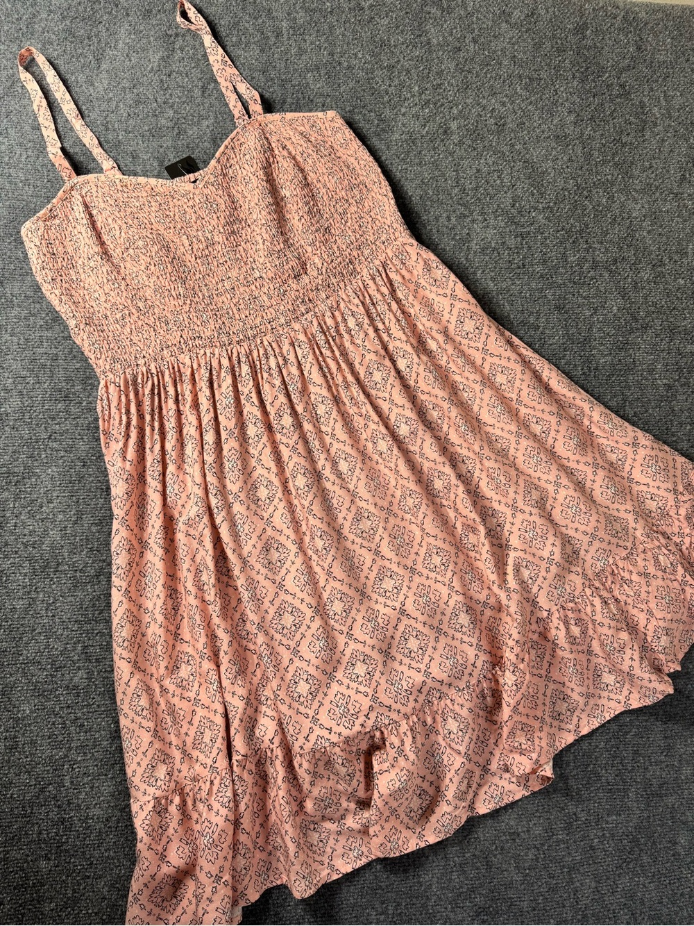 torrid Pink Printed Smocked Midi Dress